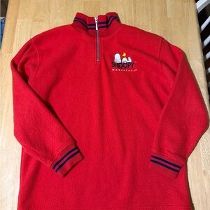 Vintage Peanuts Red Snoopy & Woodstock Kids Sweater